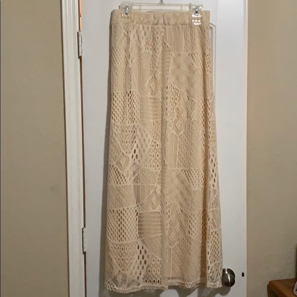 Cream colored maxi skirt